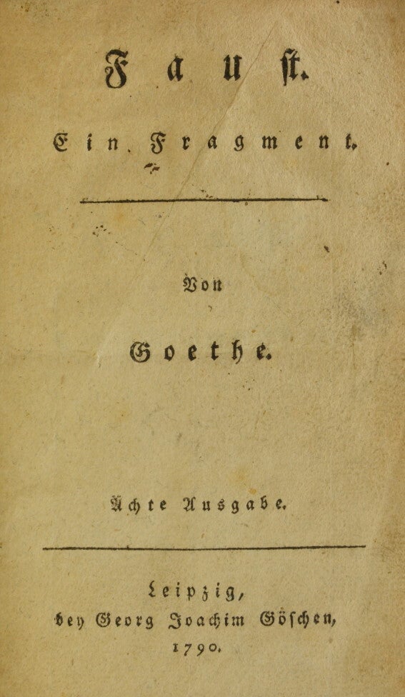Faust. Ein Fragment.