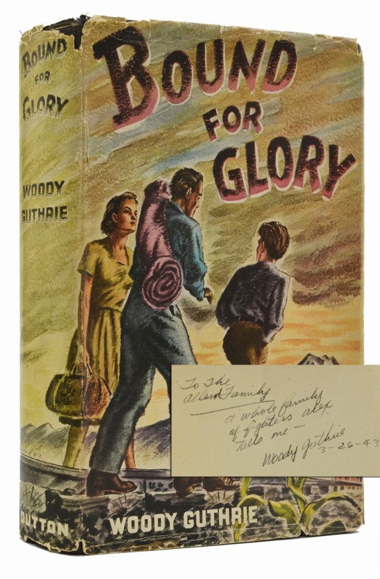 Item #1279) Bound for Glory (Inscribed First Edition). Woody Guthrie