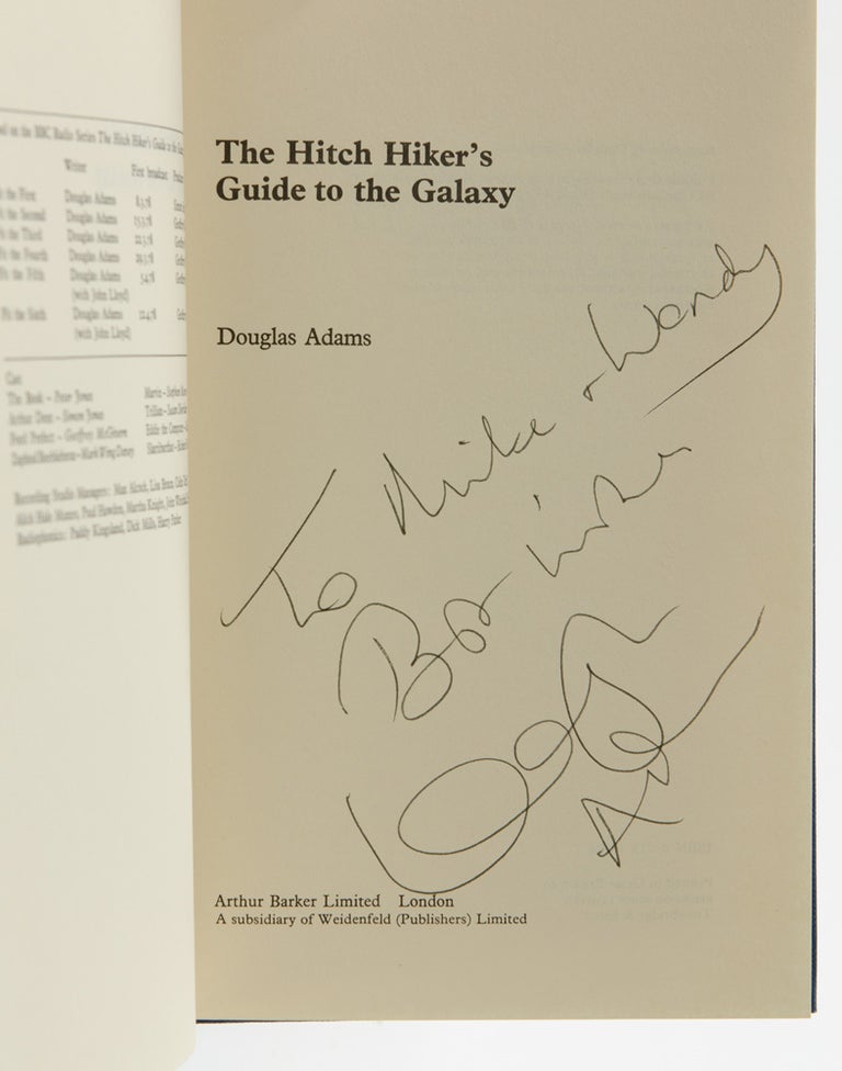 The Hitchhiker's Guide to the Galaxy (Inscribed First Edition)