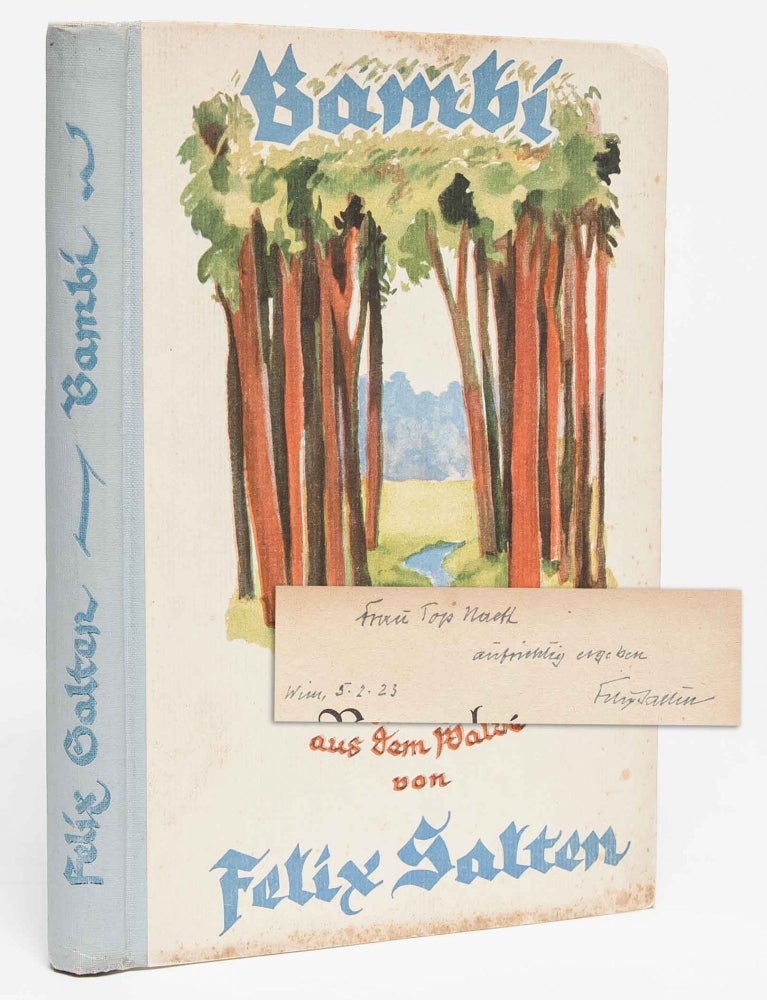 Item #1667) Bambi (Inscribed First Edition). Felix Salten