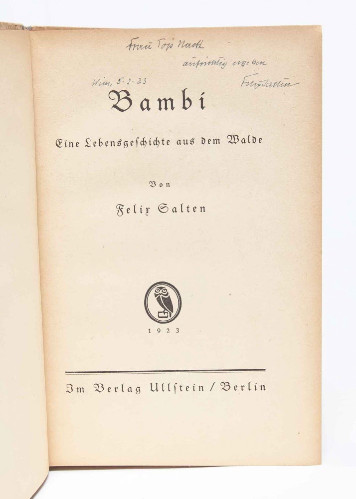 Bambi (Inscribed First Edition)