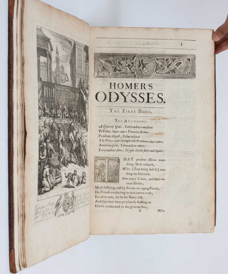Homer his Odysses translated, adorn'd with sculpture, and illustrated with annotaions.