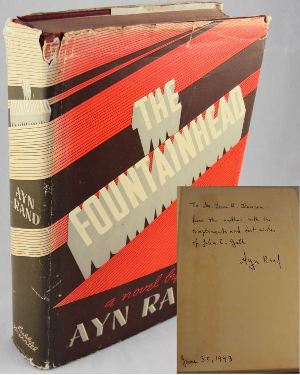 Item #180) THE FOUNTAINHEAD (INSCRIBED FIRST EDITION). Ayn Rand