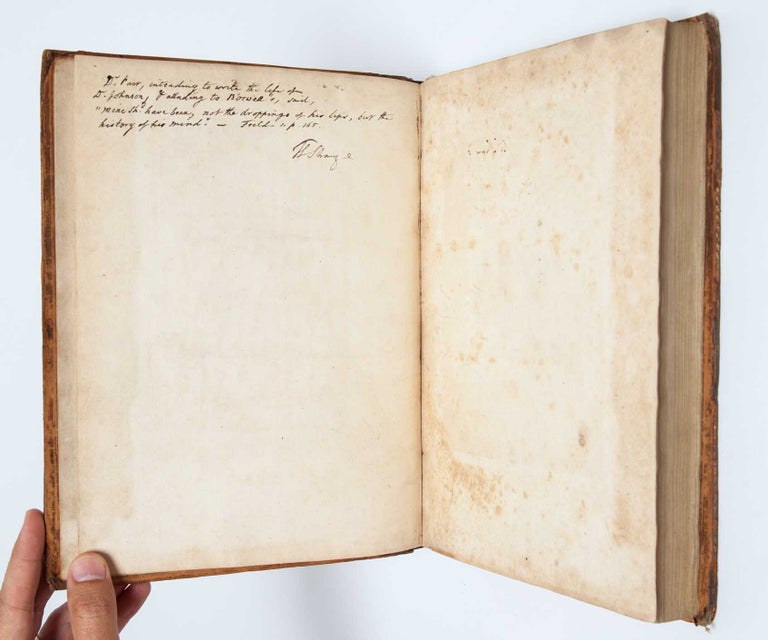 The Life of Samuel Johnson, LLD (Presentation Copy), bound with "The Principal Corrections and Additions to the First Edition of Mr. Boswell's Life of Dr. Johnson," 1793 (Presentation Copy)
