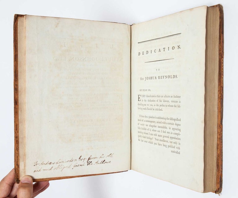 The Life of Samuel Johnson, LLD (Presentation Copy), bound with "The Principal Corrections and Additions to the First Edition of Mr. Boswell's Life of Dr. Johnson," 1793 (Presentation Copy)