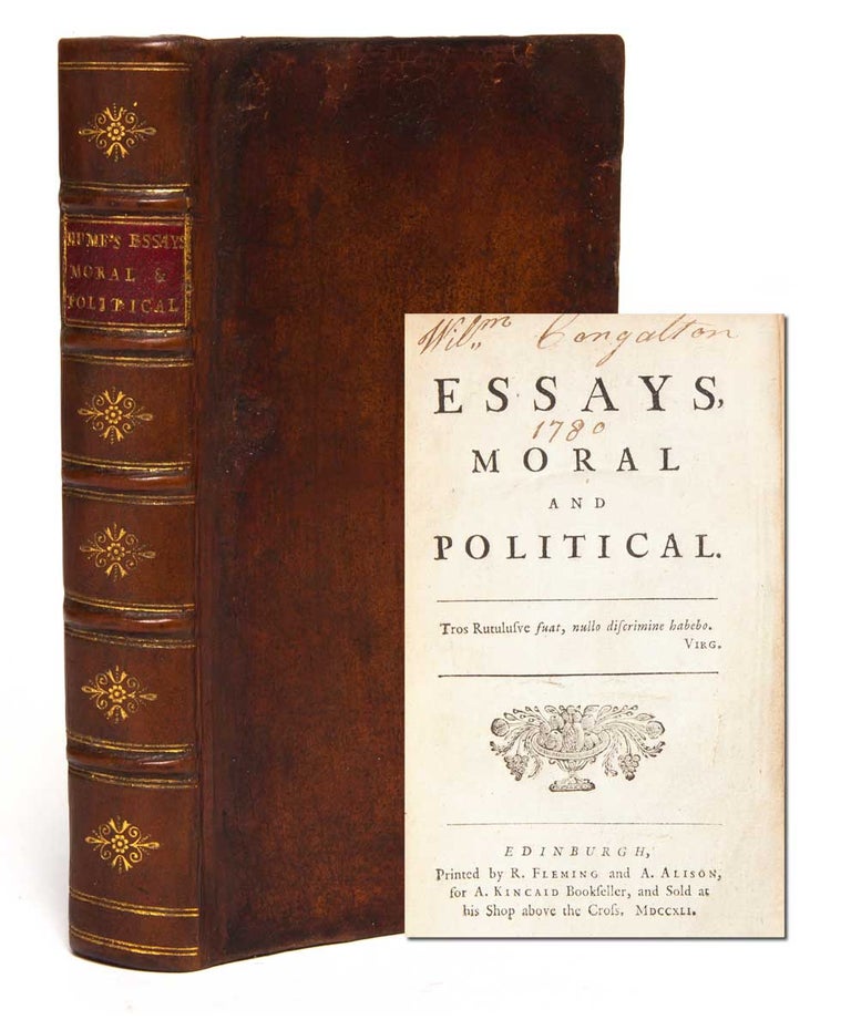Item #2034) Essays, Moral and Political. David Hume