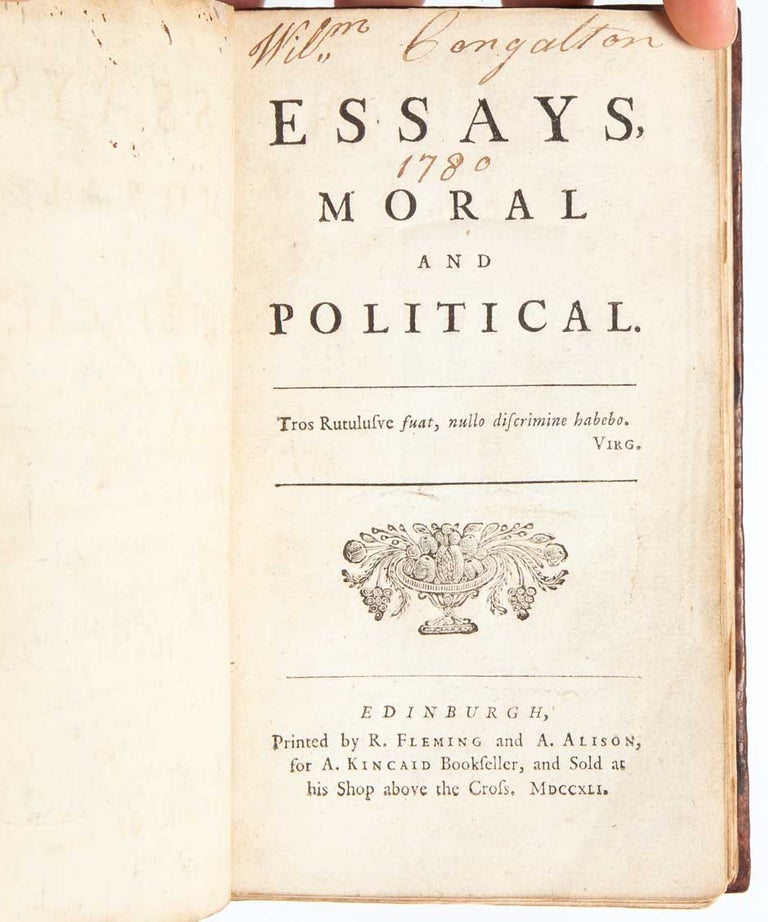 Essays, Moral and Political.