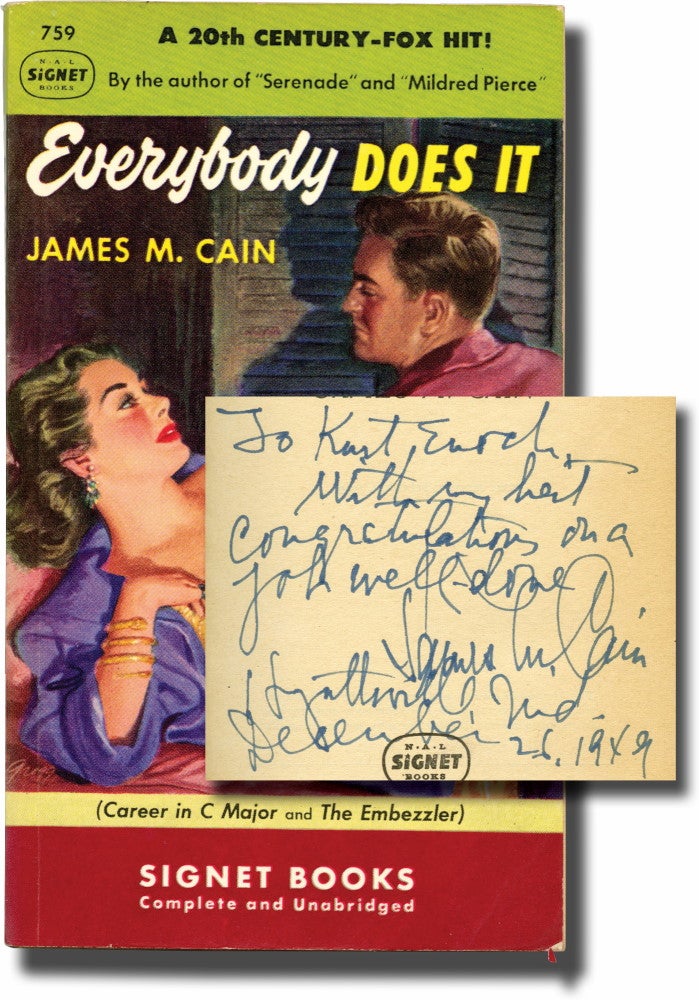 Everybody Does It (Presentation Copy. James M. Cain.