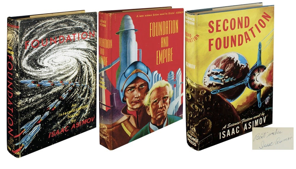 (Item #247) THE FOUNDATION TRILOGY, Including: Foundation, Foundation and Empire and Second Foundation (Book 3 Inscribed). Isaac Asimov.
