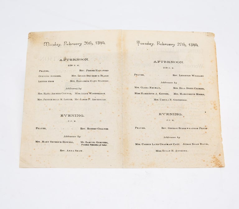 Programme of the Mass Convention in the Interest of Woman Suffrage