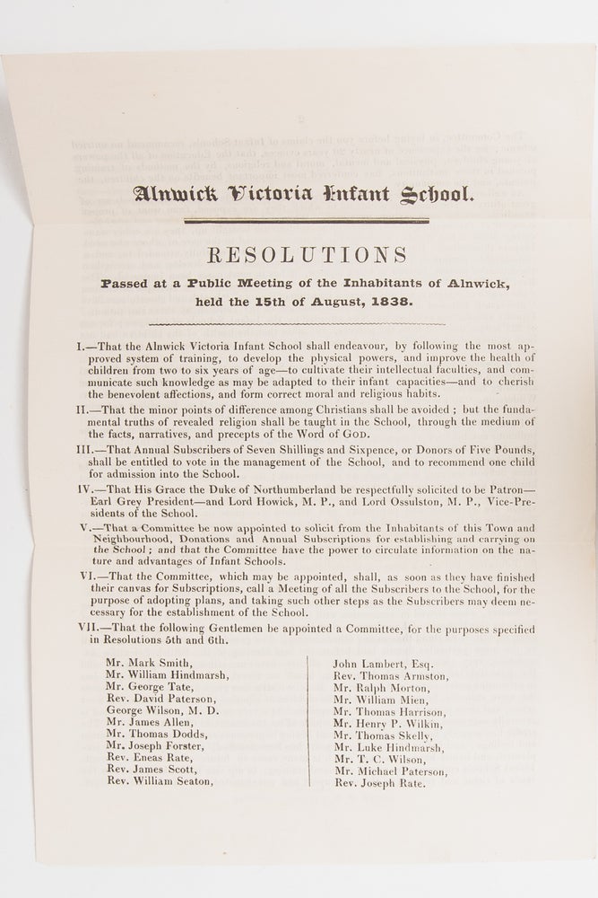 Item #2596) Resolutions Passed at a Public Meeting of the Inhabitants of Alnwick, held the 15th...