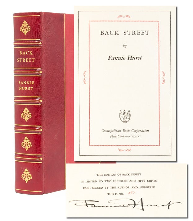 (Item #2638) Back Street (Signed Limited Edition). Fannie Hurst.