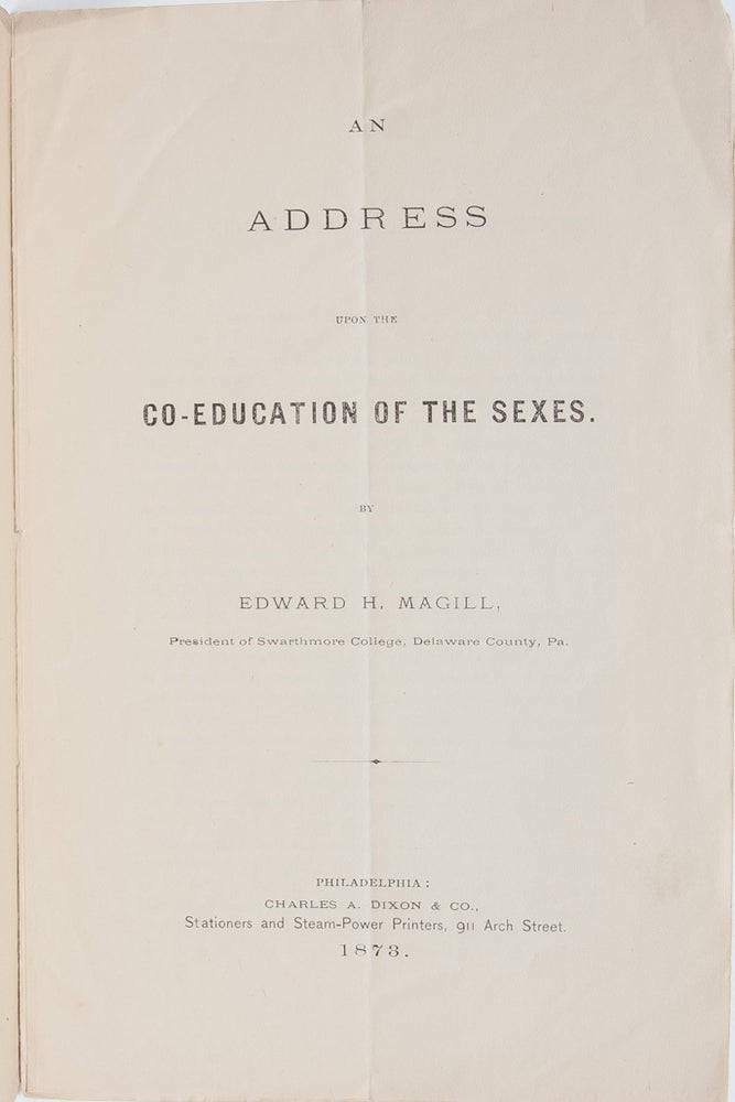 An Address Upon the Co-Education of the Sexes