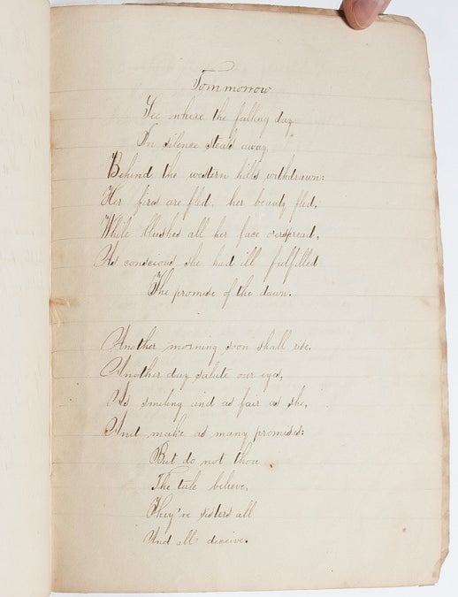 Selection of lyric poems copied out by an educated woman, including work by Bluestocking Anna Laetitia Barbauld