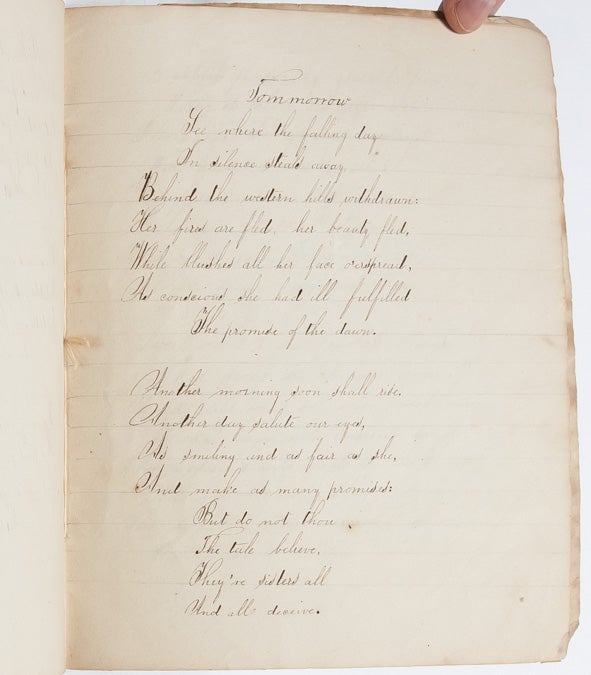 Selection of lyric poems copied out by an educated woman, including work by Bluestocking Anna Laetitia Barbauld