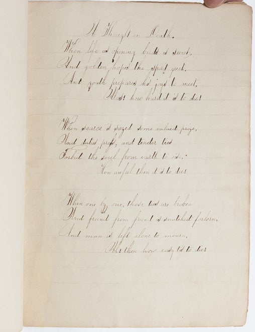 Selection of lyric poems copied out by an educated woman, including work by Bluestocking Anna Laetitia Barbauld