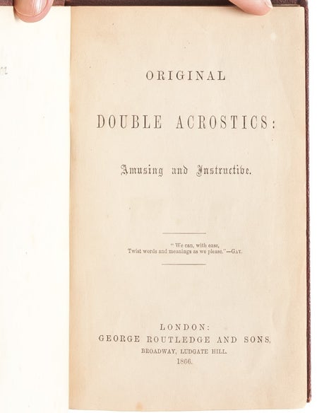 Original Double Acrostics: Amusing and Instructive