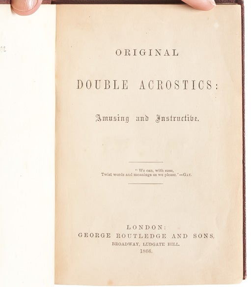 Original Double Acrostics: Amusing and Instructive