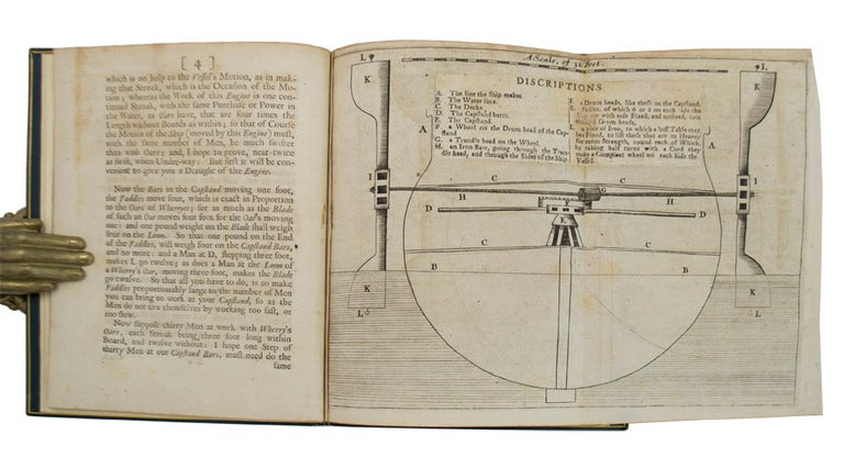 Navigation improv’d: or, the art of rowing ships of all rates, in calms, with a more easy, swift, and steady motion, than oars can. Also, a description of the engine that performs it; and the author’s answer to all Mr. Dummer’s objections that have been made against it