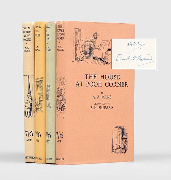 (Item #3184) The Pooh Books, Including: When We Were Very Young; Winnie-the-Pooh; Now We Are Six; and The House at Pooh Corner. A. A. Milne, E. H. Shepard.