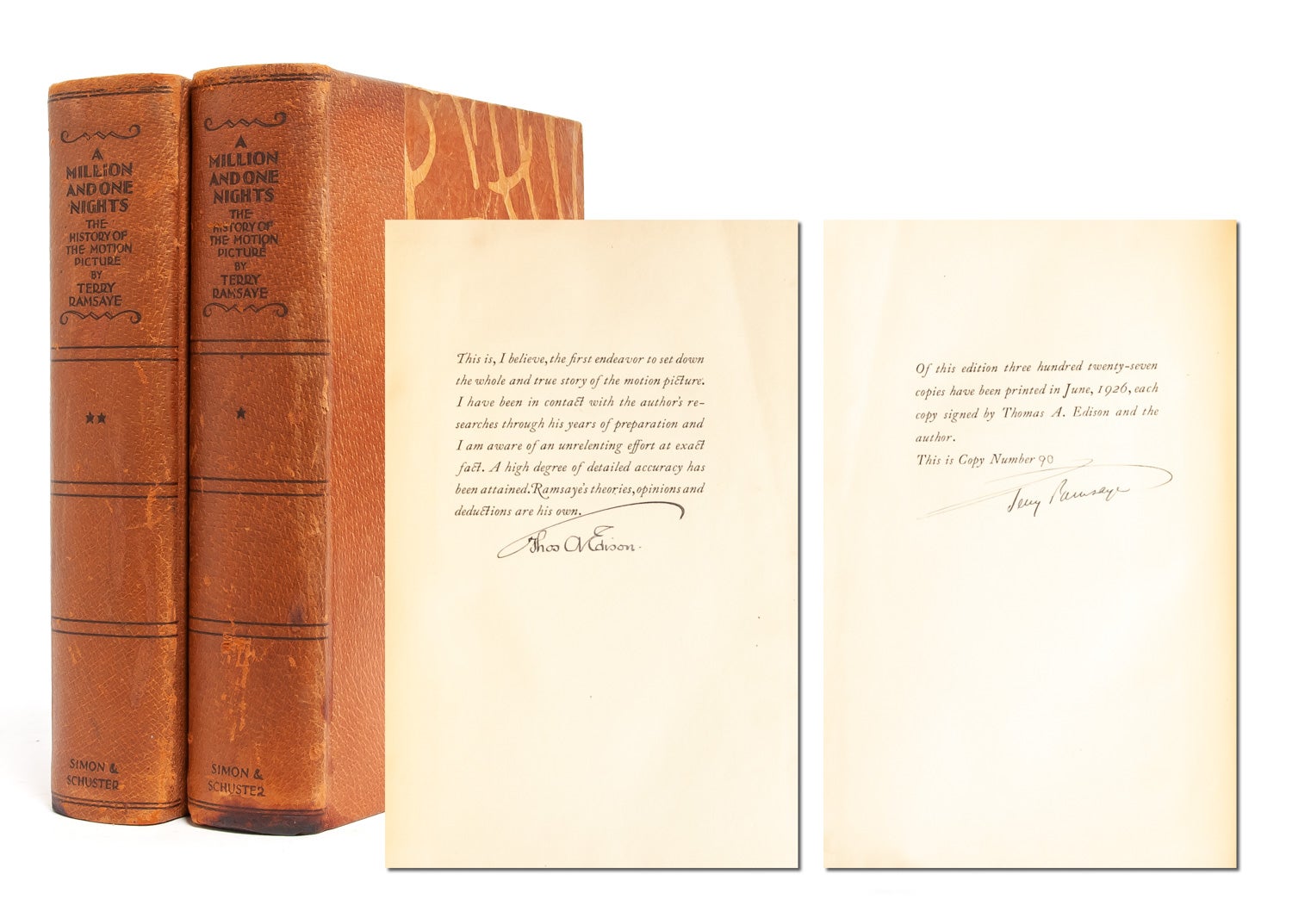 (Item #3187) A Million and One Nights (Signed Limited Edition). Terry Ramsaye, Thomas A. Edison, contributor.