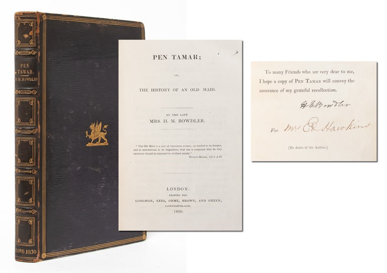 Item #3244) Pen Tamar; or, The History of an Old Maid (Presentation Copy). Henrietta Maria...