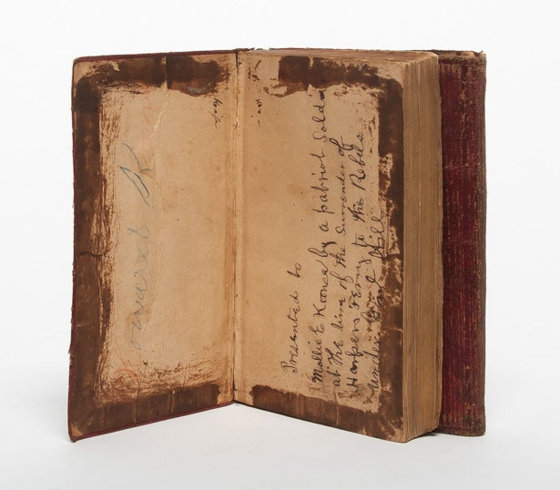 Pocket Bible given by a captured Union soldier to a woman in a prominent Unionist family