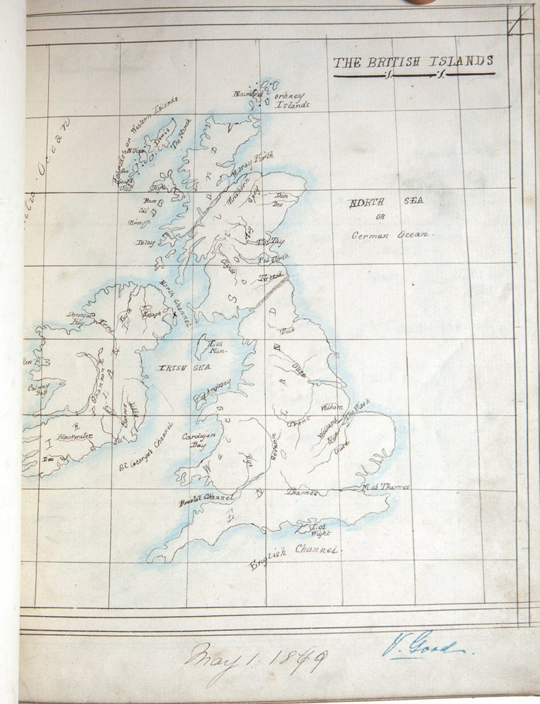 Geography notebooks of two young women pupil-teachers