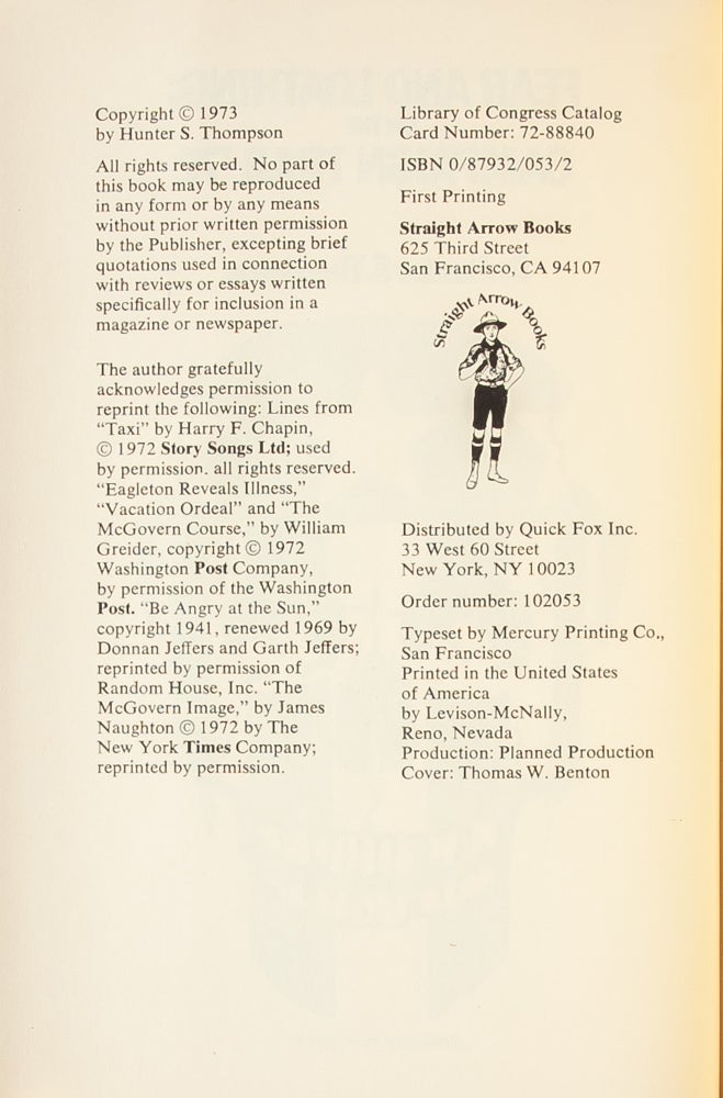 Fear and Loathing: On the Campaign Trail '72