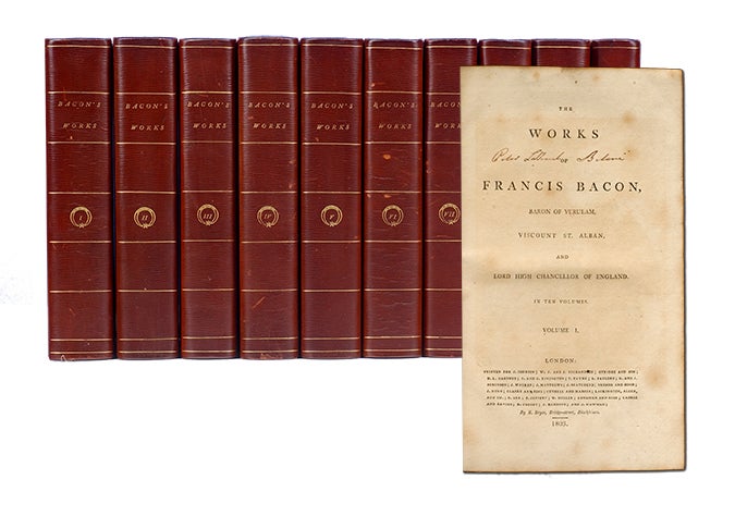 Item #3560) The Works of Francis Bacon (in 10 vols). Francis Bacon