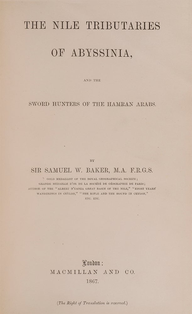 The Nile Tributaries of Abyssinia and the Sword Hunters of the Hamram Arabs