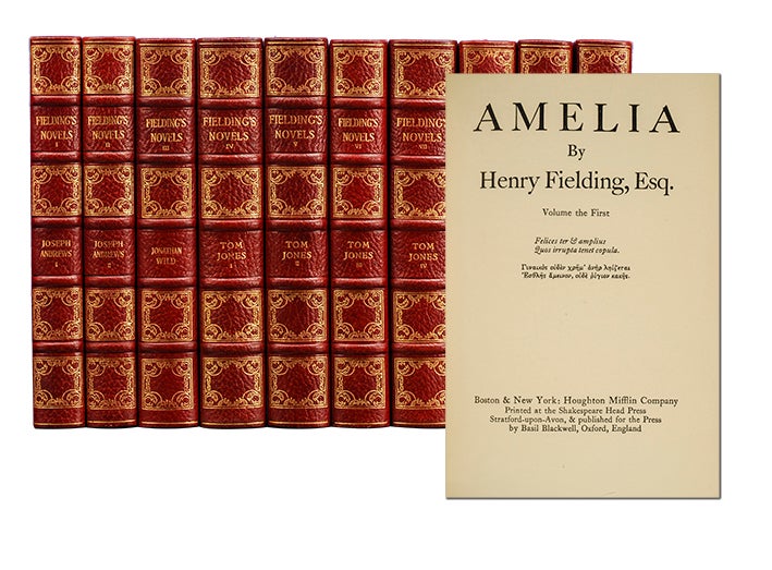 Item #3640) The Novels of Henry Fielding. Shakespeare Head Press, Henry Fielding