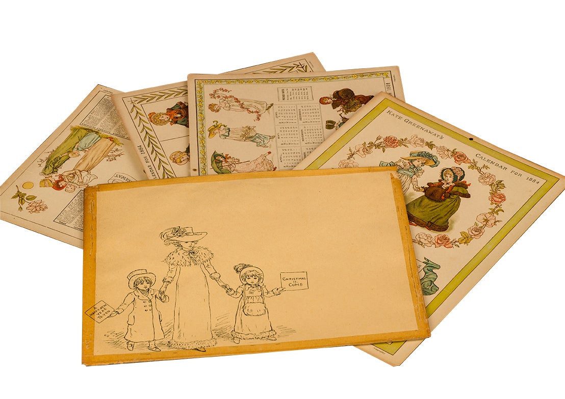 (Item #3659) Kate Greenaway's Calendar for 1884. [A set of four cards in original printed envelope]. Kate Greenaway.