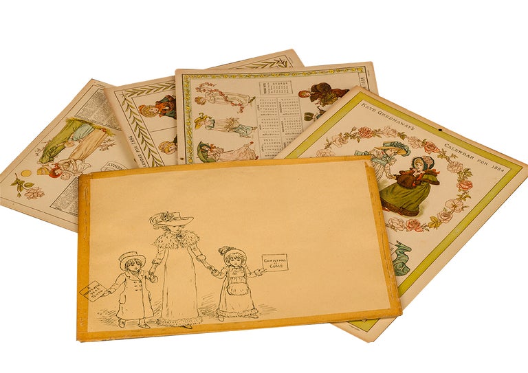 Item #3659) Kate Greenaway's Calendar for 1884. [A set of four cards in original printed...