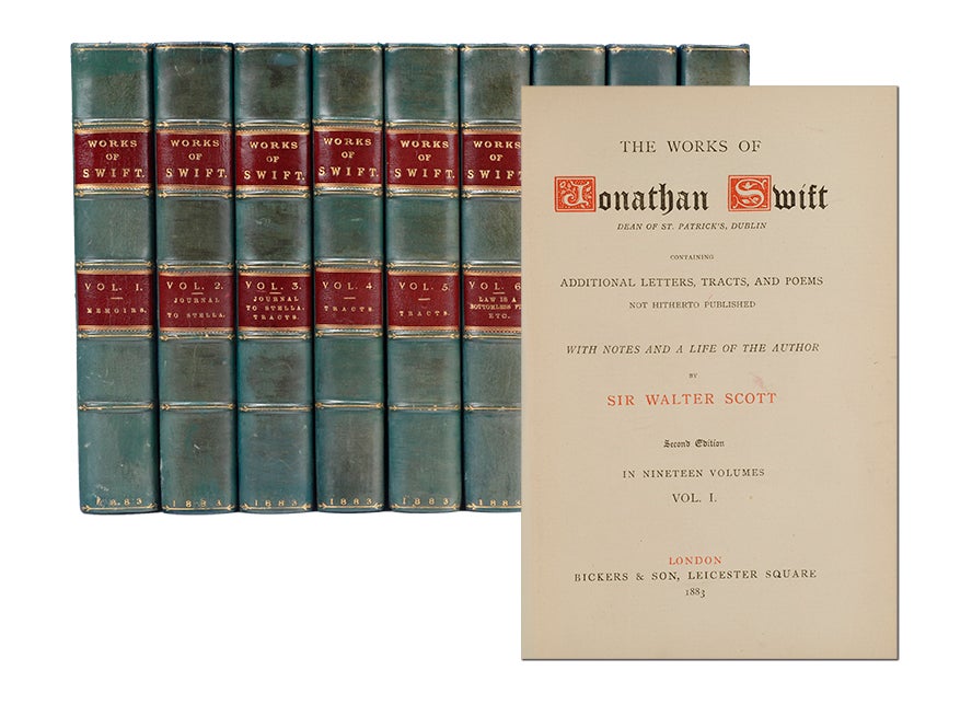 (Item #3791) The Works...with Notes and a Life of the Author by Sir Walter Scott (in 19 vols.). Jonathan Swift.
