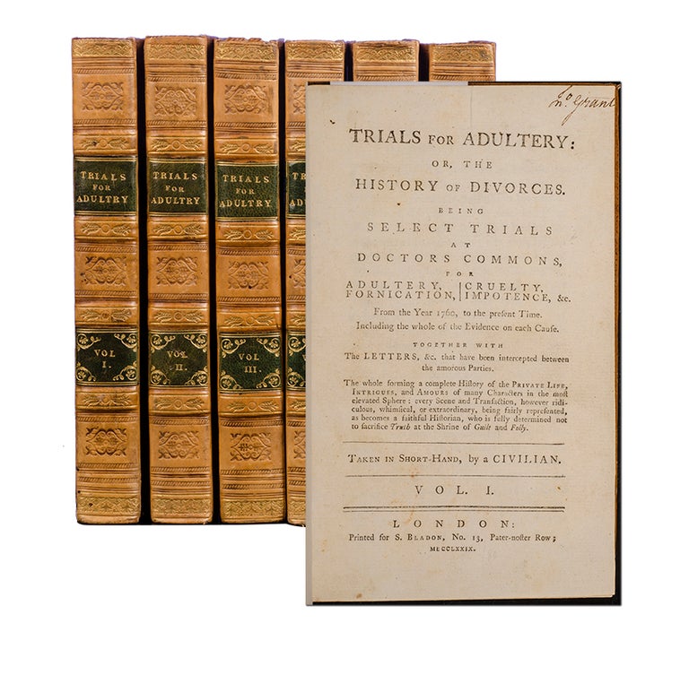 Item #3796) Trials for Adultery: or, the History of Divorces. Being Select Trials at Doctors...