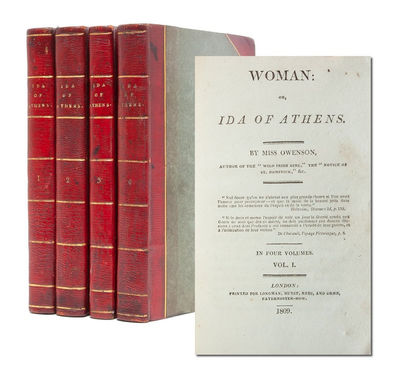 Item #3895) Woman, or Ida of Athens (in 4 vols.). Lady Morgan Sydney, Miss Owenson, Sydney