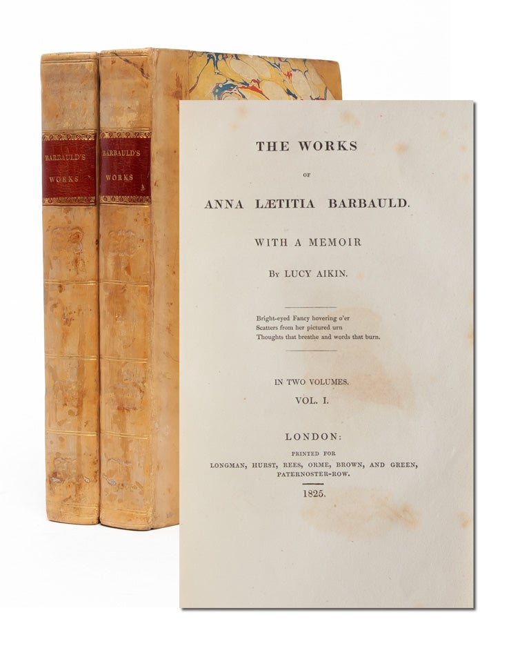 (Item #3982) The Works of Anna Laetitia Barbauld with a Memoir (in 2 vols.). Lucy Aikin.