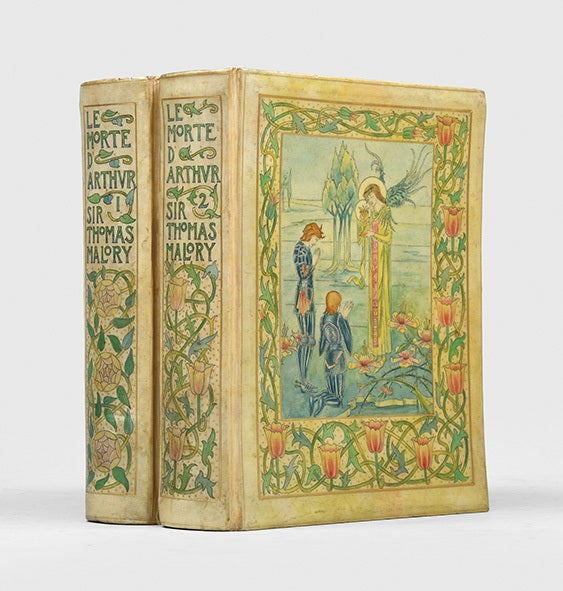 (Item #4055) The Birth, Life, and Acts of King Arthur, of his noble knights of the round table, their marvellous enquests and adventures. Sir Thomas Malory, Aubrey Beardsley, binder Cedric Chivers.