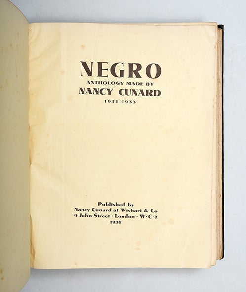 Negro (First Edition Signed)
