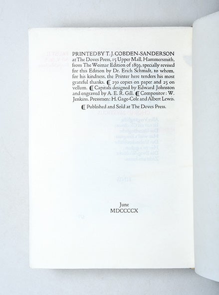 Faust. Eine Tragoedie; [and] Faust. Der Tragoedie Zweyter Theil in fuenf Acten (in 2 vols.)