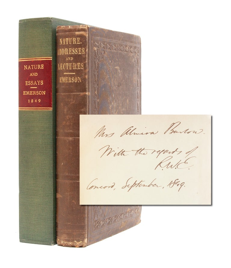 Item #4126) Nature; Addresses and Lectures (Presentation copy). Ralph Waldo Emerson