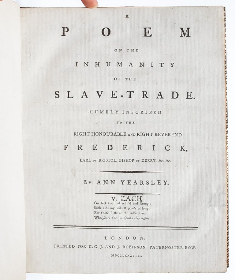 A Poem on the Inhumanity of the Slave-Trade