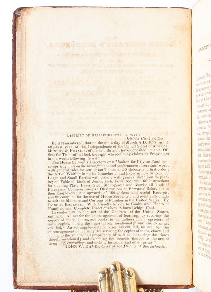The House Servant's Directory; Or, a Monitor for Private Families...