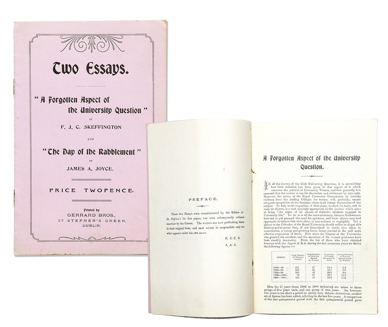 Item #4394) Two Essays. A Forgotten Aspect of the University Question and The Day of the...