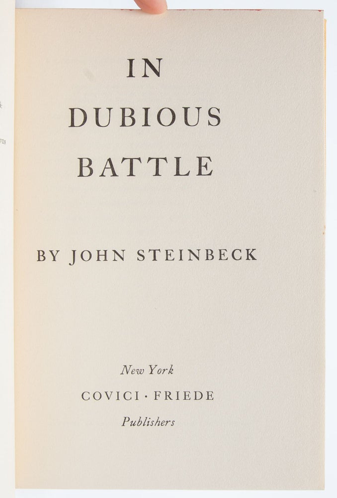 In Dubious Battle (Presentation copy)
