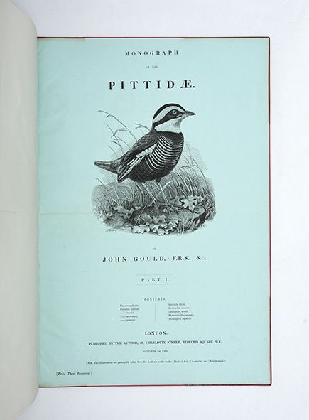 Item #4498) Monograph of the Pittidae. John Gould
