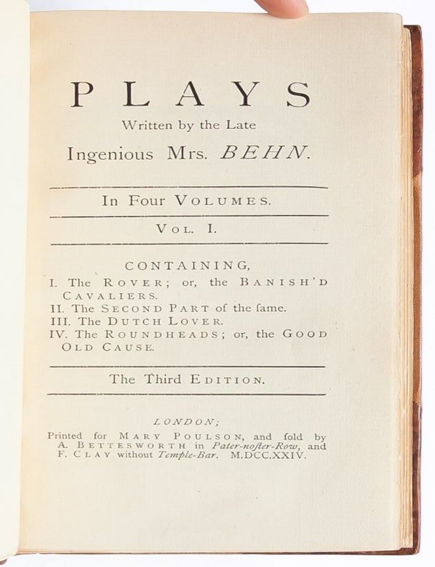 Plays, Histories, and Novels of the Ingenious Mrs. Aphra Behn, with Life and Memoirs (in 6 vols.)