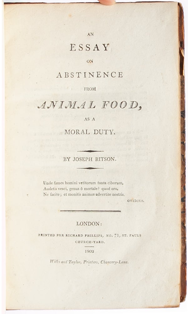 An Essay on the Abstinence from Animal Food, as a Moral Duty