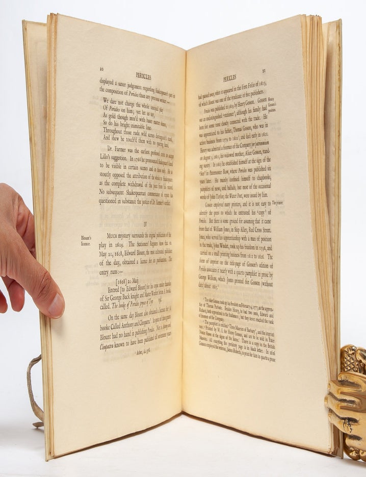 Shakespeares Pericles. Being a Reproduction in Facsimile of the First Edition, 1609